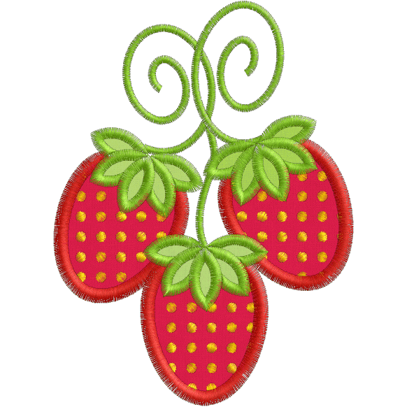 Ladybuggy (A4) Strawberries Applique 5x7