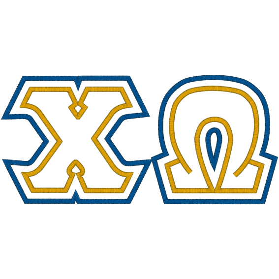 Letters (A112) Chi Omega Applique 6x10