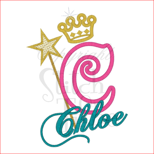 Letters (220) C Chloe Applique 5x7