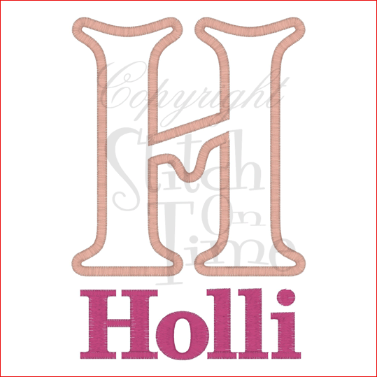 Letters (228) H Holli Applique 5x7