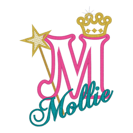 Letters (264) M Mollie Applique 5x7