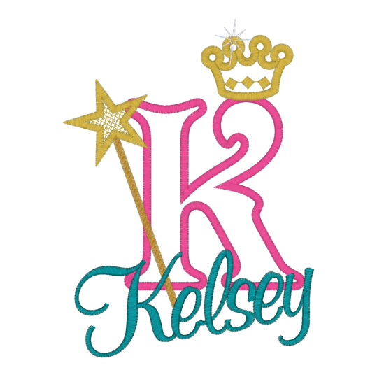 Letters (280) K Kelsey Applique 5x7