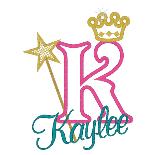 Letters (295) K Kaylee Applique 5x7