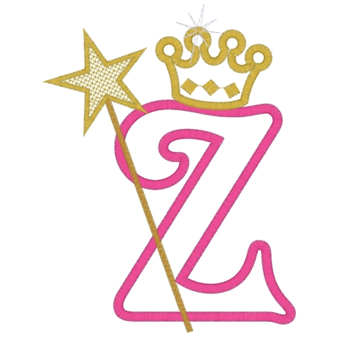 Letters (360) Princess Z Applique 5x7