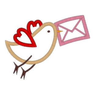 Love Letters (10) Love Letter Bird Applique 4x4