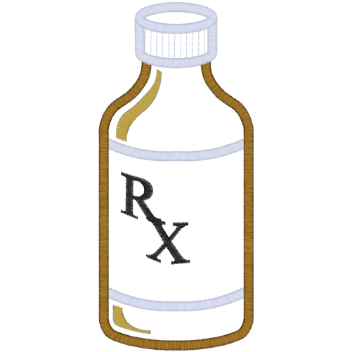 Medical (A5) RX Bottle Applique 5x7