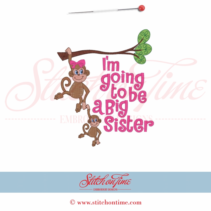 96 Monkey : I'm Going To Be A Big Sister 5x7