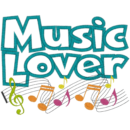 Music (A10) Music Lover Applique 5x7
