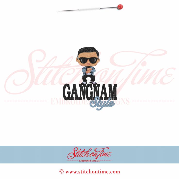 26 Music : Gangnam Style Applique 4x4