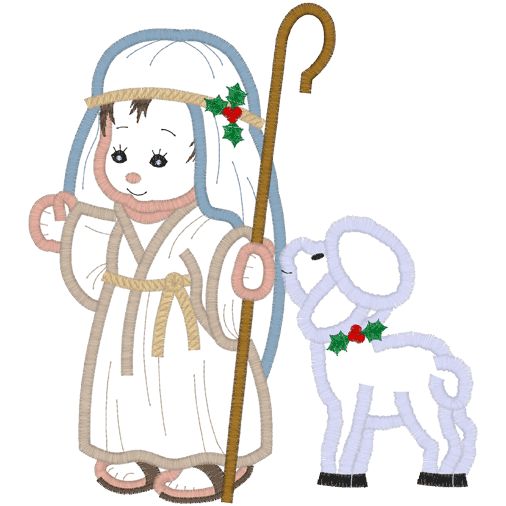 Nativity (A7) Shepherd Applique 5x7