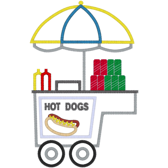 New York (A5) Hot Dog Stand Applique 6x10