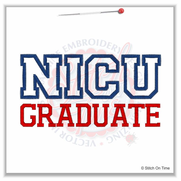 2 NICU : NICU Graduate Applique 5x7
