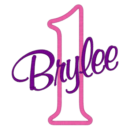 Numbers (71) 1 Brylee Applique 5x7