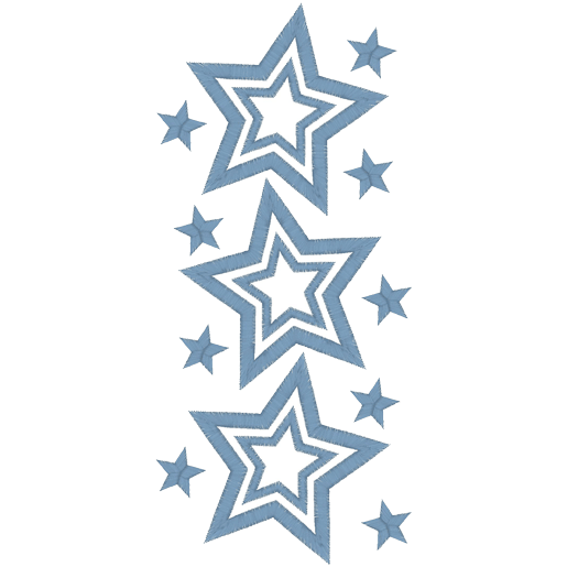 Ornamental (A15) Stars Applique 5x7