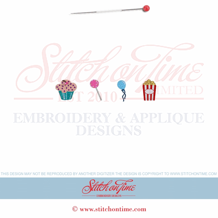 53 Ornamental : lollipop Popcorn Cupcake Balloon 1 inch