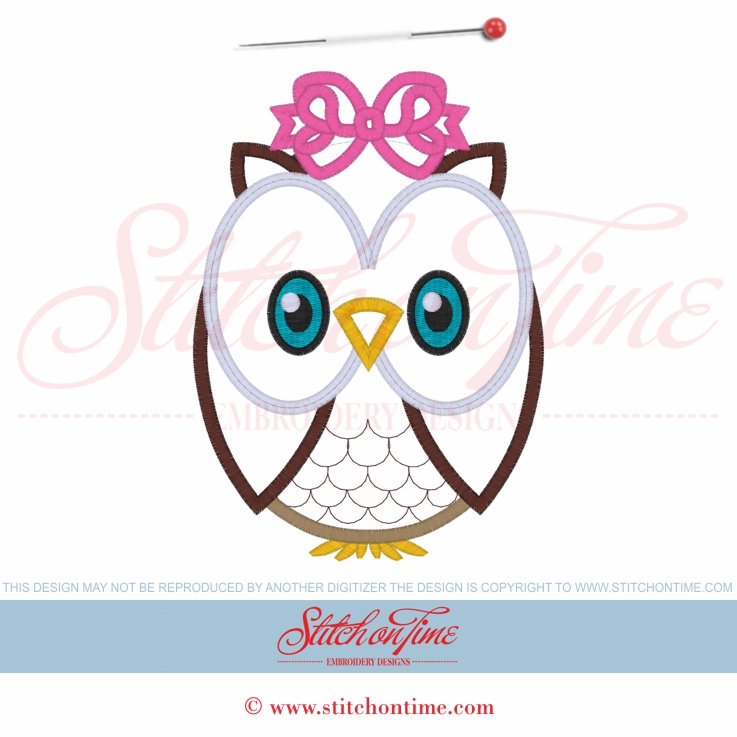 61 Owl : Girl Owl Applique 5x7