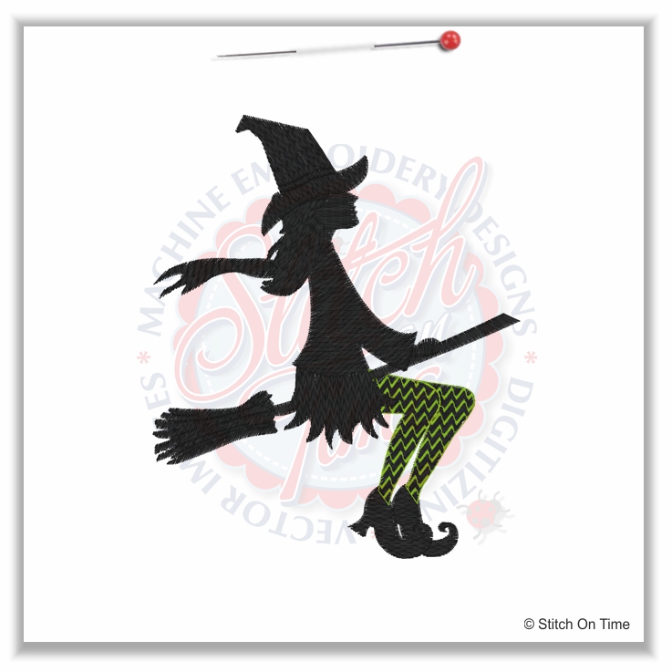 3 Party Witch : Witch On Broom 5x7