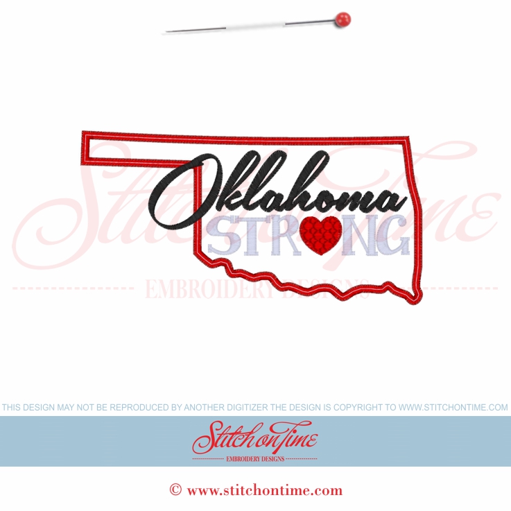 111 Patriotic : Oklahoma Strong Applique 5x7