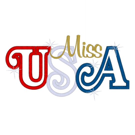Patriotic (46) Miss USA Applique 5x7