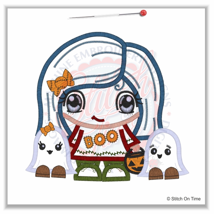 PDS (203) Halloween Pixie Boo Applique 6x10