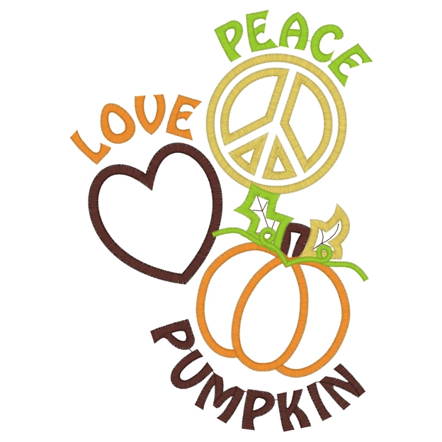 Peace (104) Peace Love Pumpkin Applique 6x10