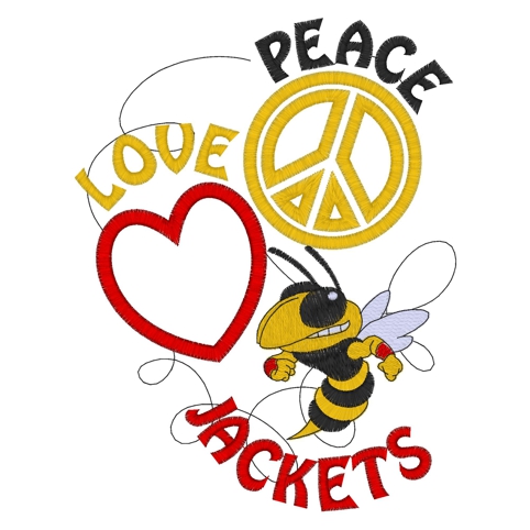 Peace (108) Peace Love Jackets Applique 5x7