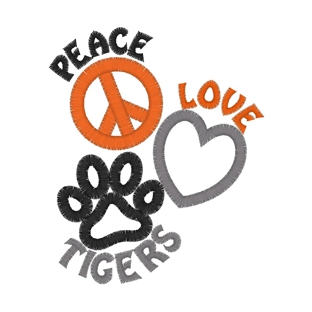Peace (119) Peace Love Tigers Applique 4x4