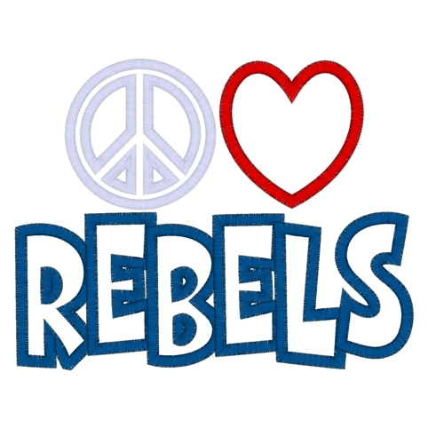 Peace (120) Peace Love Rebels Applique 5x7