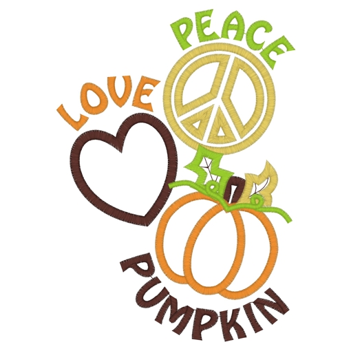 Peace (121) Peace Love Pumpkin Applique 5x7