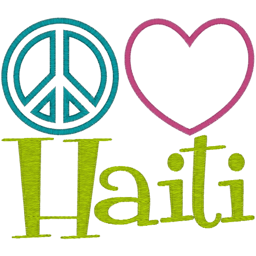 Peace (A37) Peace Love Haiti Applique 6x10