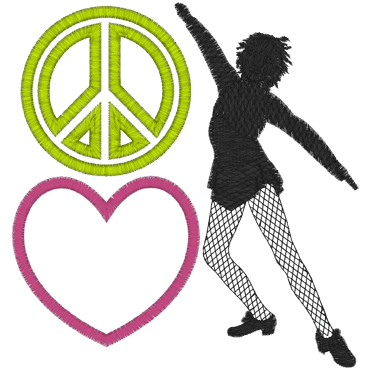 Peace (A45) Peace Love Dance Applique 5x7