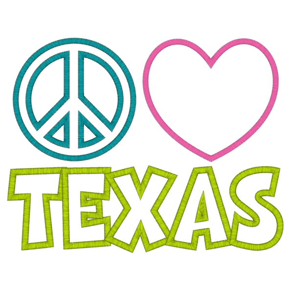 Peace (80) Peace Love Texas Applique 6x10