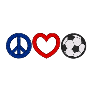 Peace (81) Peace Love Football / Soccer Applique 4x4