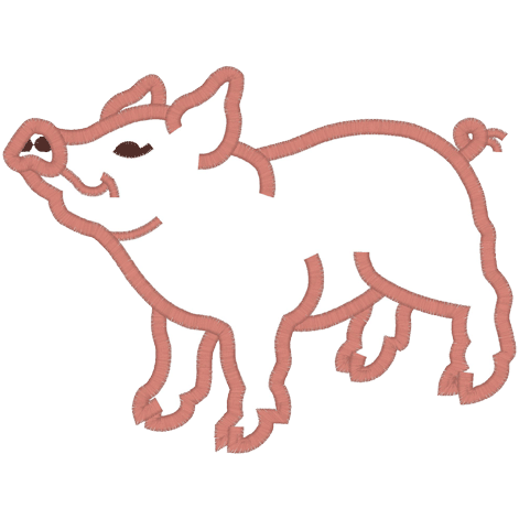 Pig (A4) Applique 4x4