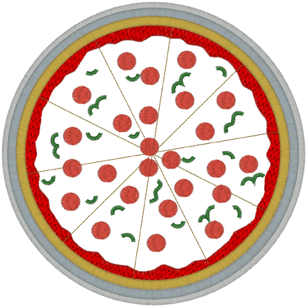Pizza (3) Applique 5x7