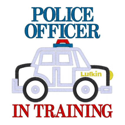Police (20) Police Officer In Training Car Applique 5x7