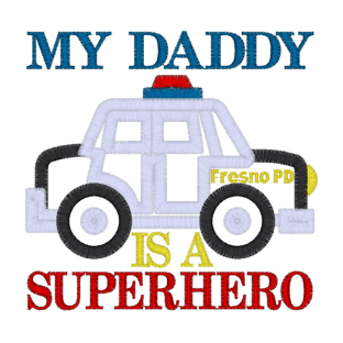 Police (24) My Daddy Is A Superhero Applique 4x4