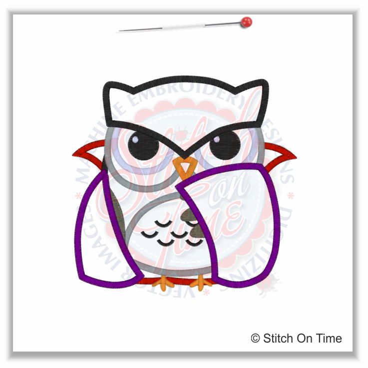 9 Pink Pueblo : Vampire Owl Applique 6x10