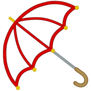 Rain (2) Umbrella Applique 5x7