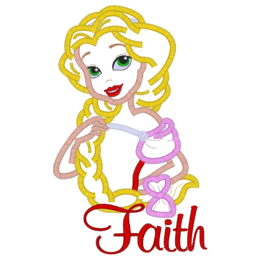 Rapunzel (7) Faith Applique 5x7