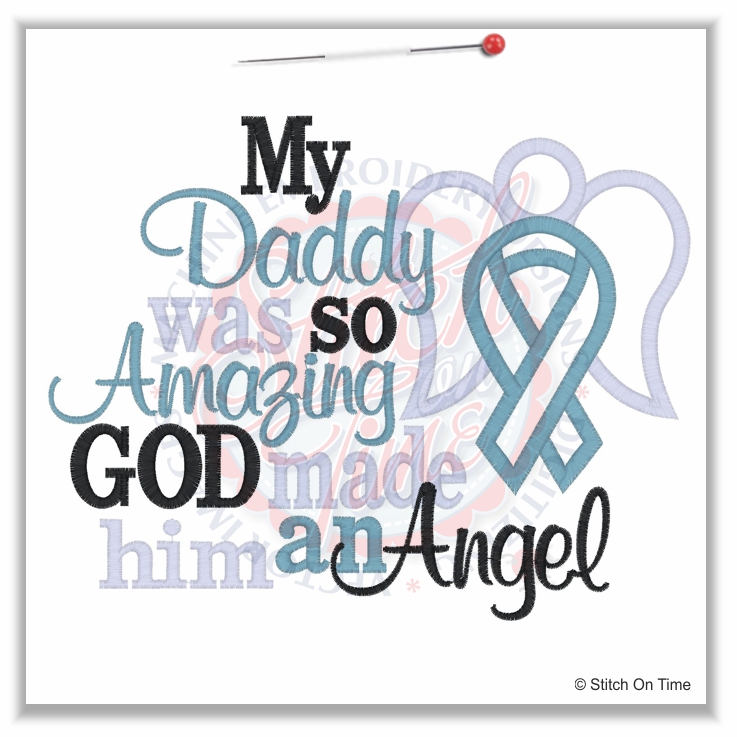 39 Ribbons : Daddy Angel Applique 6x10
