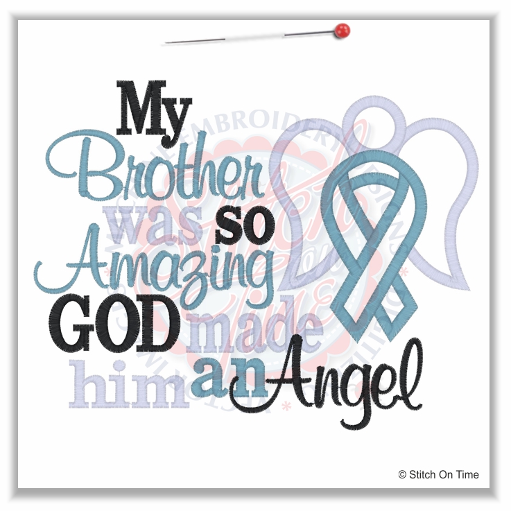 40 Ribbons : Brother Angel Applique 6x10