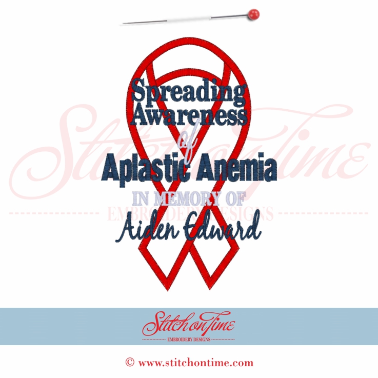 61 Ribbons : Aplastic Anemia Applique 5x7