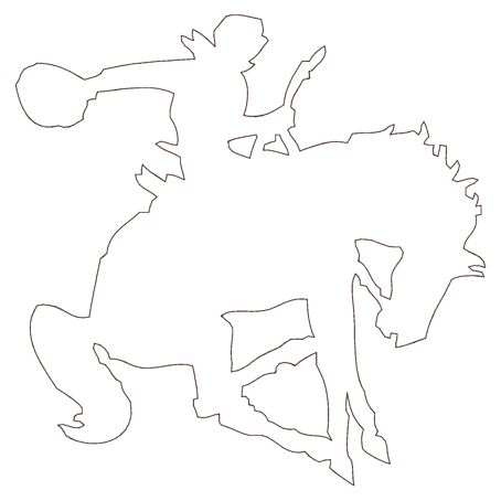Rodeo (10) Horse Rough Cut Applique 6x10