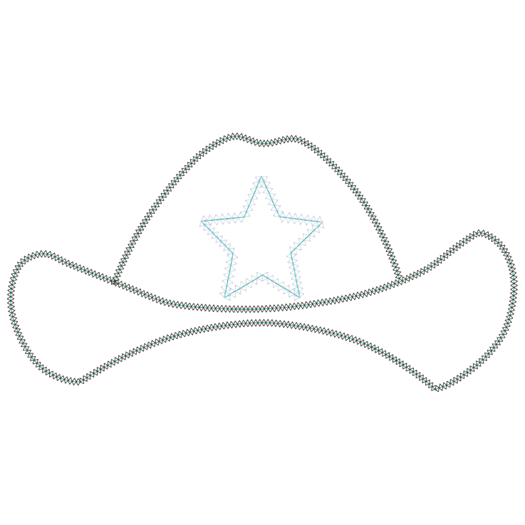 Rodeo (11) Cowboy Hat Cut Applique 6x10