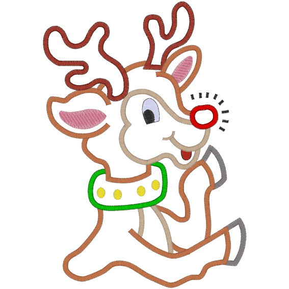 Rudolph (A28) Reindeer Applique 6x10