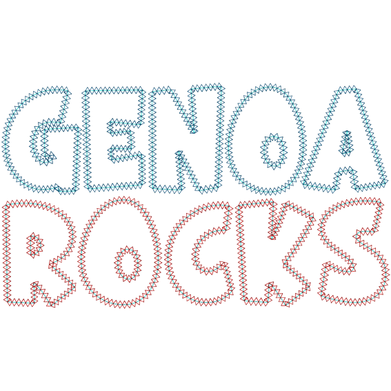 Sayings (A1097) Genoa Rocks Rough Cut Applique 6x10