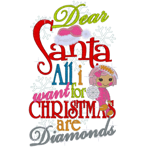 Sayings (A1190) Dear Santa Diamonds 5x7