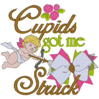 Sayings (A1320) Cupids Got Me Bow Struck 5x7