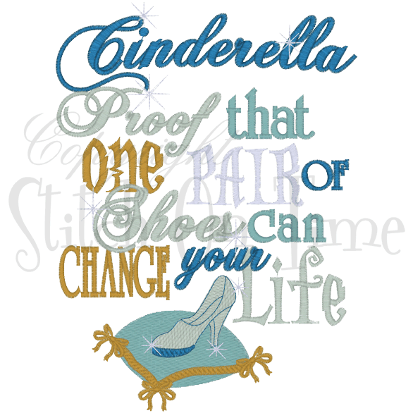 Sayings (1557) Cinderella Shoes 6x10
